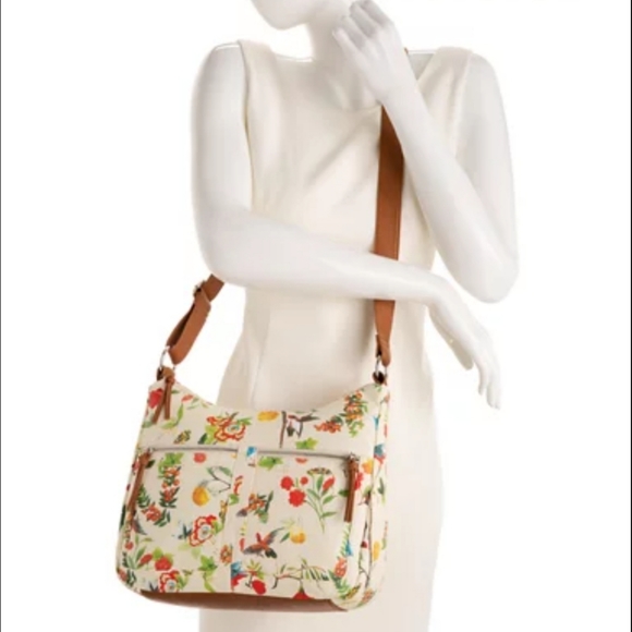 Bueno Handbags - Bueno Floral Birds Hobo Crossbody Bag